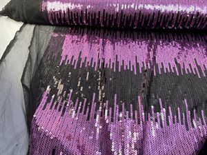 Blød tyl - med skiftende pailletter i violet / sort